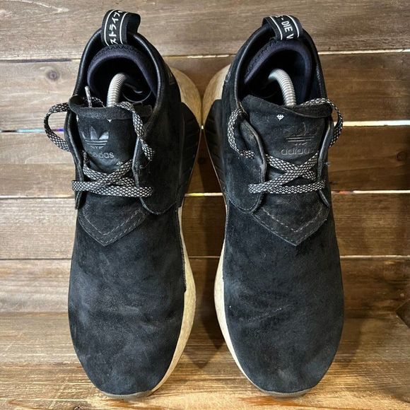 Mens Adidas NMD‎ C2 Suede Black Running Athletic Shoes Sneakers Size 10.5 D GUC - Picture 3 of 6